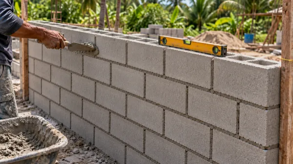 Cómo construir un muro de bloques de concreto paso a paso