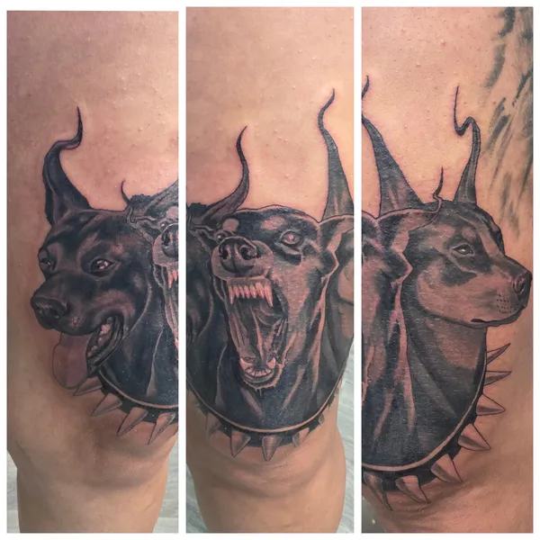 Cerberus tattoo by Derrick at Sting Studio Ottawa