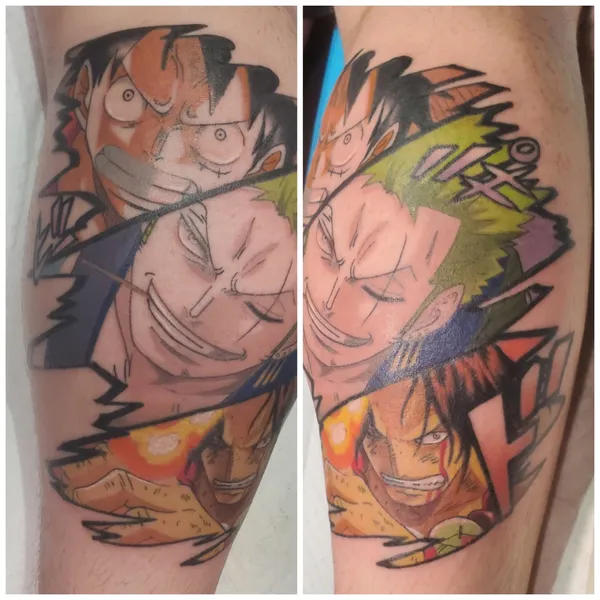 One piece calf tattoo by Derrick at Sting Studio Ottawa