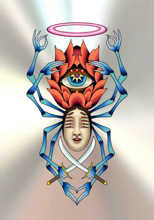 Koh geisha spider flash by Derrick at Sting Studio Ottawa