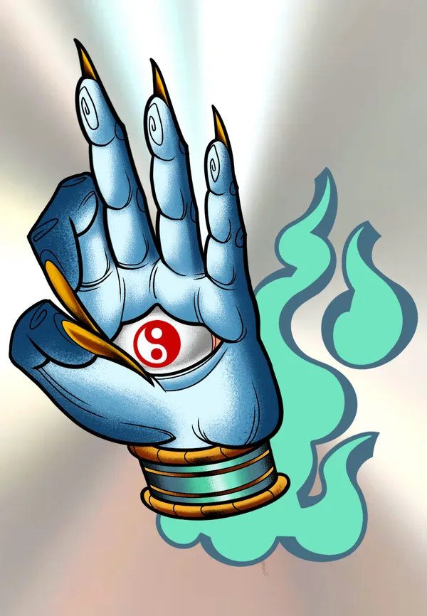 Yinyang godhand flash by Derrick at Sting Studio Ottawa