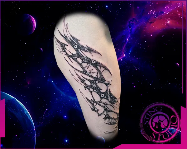 Parasyte thigh tattoo by Derrick at Sting Studio Ottawa