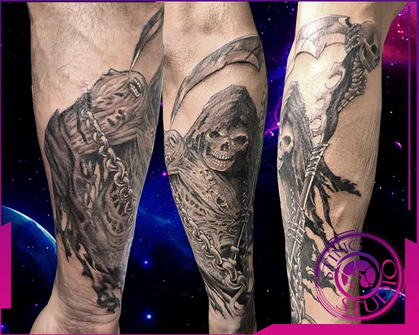 Undead reaper tattoo by Derrick at Sting Studio Ottawa