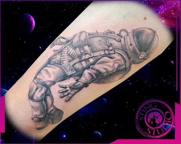 Astronaut tattoo by Derrick at Sting Studio Ottawa