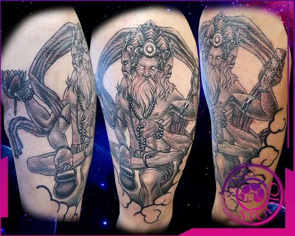 Brahma tattoo by Derrick at Sting Studio Ottawa