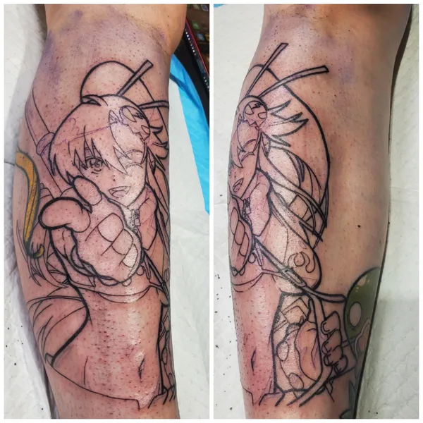 Gurren lagann tattoo by Derrick at Sting Studio Ottawa