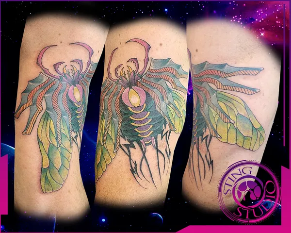 Beetle coverup tattoo by Derrick at Sting Studio Ottawa