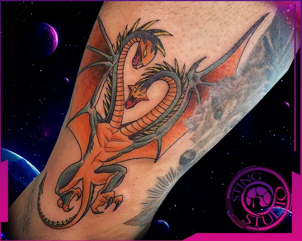 Twin headed dragon tattoo by Derrick at Sting Studio Ottawa