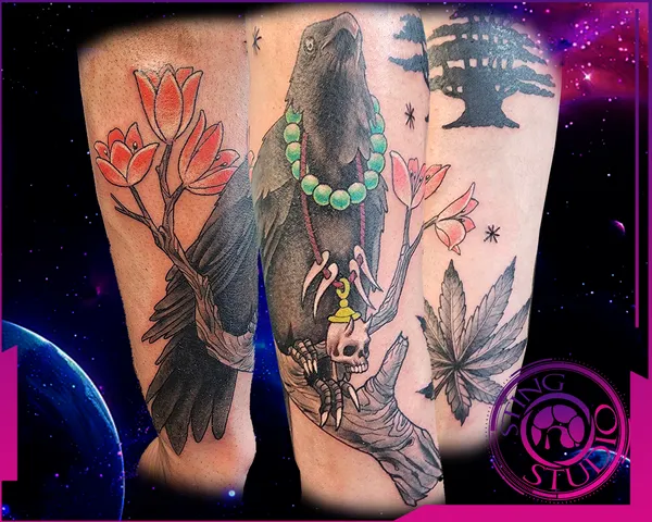 Crow witch doctor tattoo by Derrick at Sting Studio Ottawa