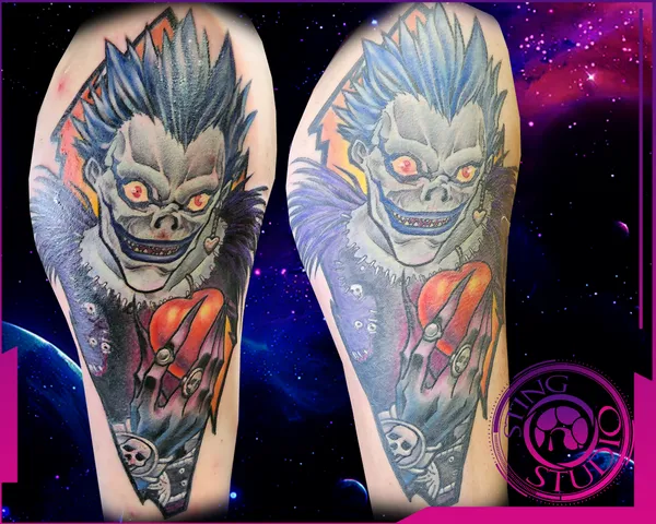 Ryuk tattoo by Derrick at Sting Studio Ottawa