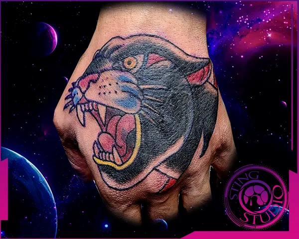 Panther hand tattoo by Derrick at Sting Studio Ottawa