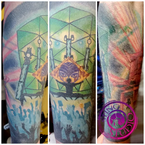 Edm festival tattoo by Derrick at Sting Studio Ottawa
