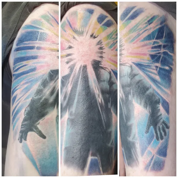 The thing movie poster tattoo by Derrick at Sting Studio Ottawa