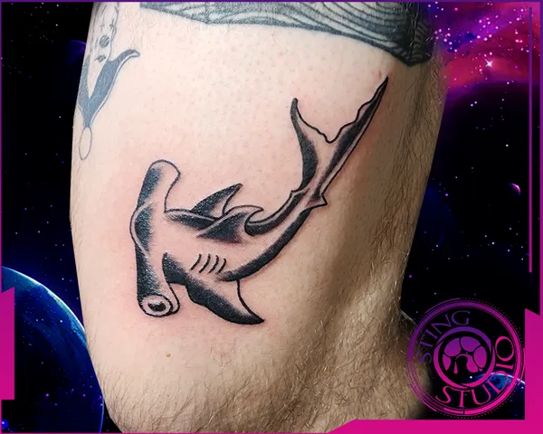 Hammerhead tattoo by Derrick at Sting Studio Ottawa