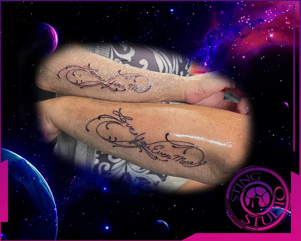 Couple matching tattoo by Derrick at Sting Studio Ottawa