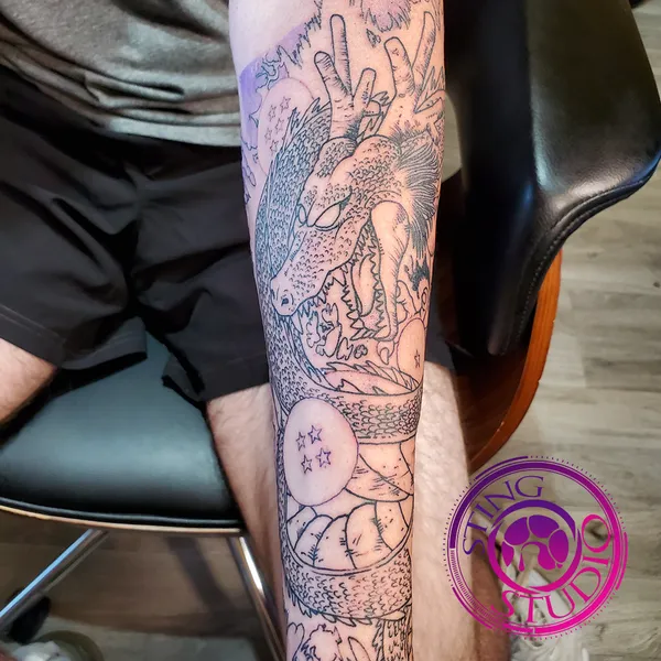 Shenron tattoo by Derrick at Sting Studio Ottawa