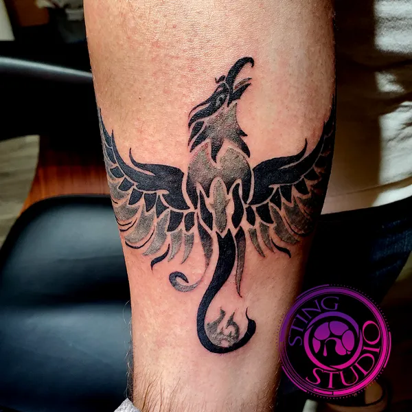 Pheonix tattoo by Derrick at Sting Studio Ottawa