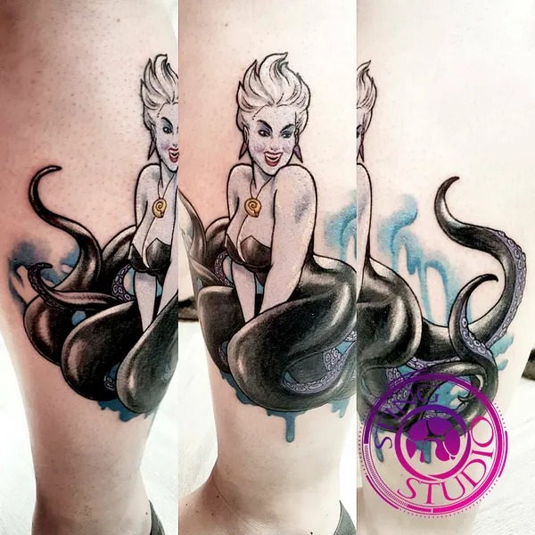 Disney octopus lady tattoo by Derrick at Sting Studio Ottawa