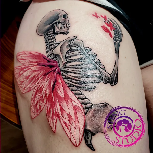 Undead fairy tattoo by Derrick at Sting Studio Ottawa