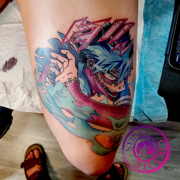 Dabi MHA tattoo by Derrick at Sting Studio Ottawa