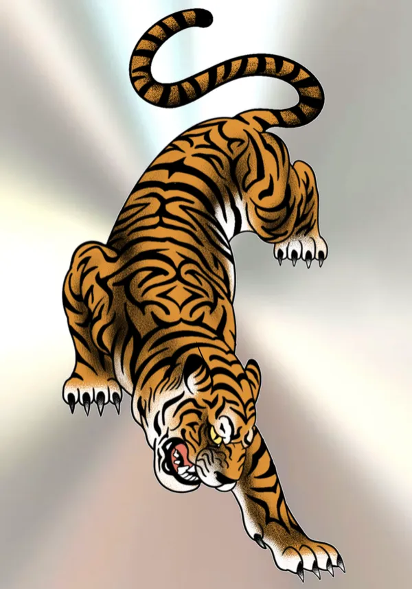 Neotrad tiger flash by Derrick at Sting Studio Ottawa