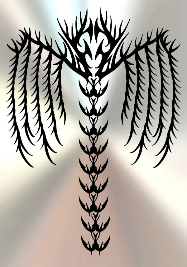 Spine darkwings blackwork flash by Derrick at Sting Studio Ottawa