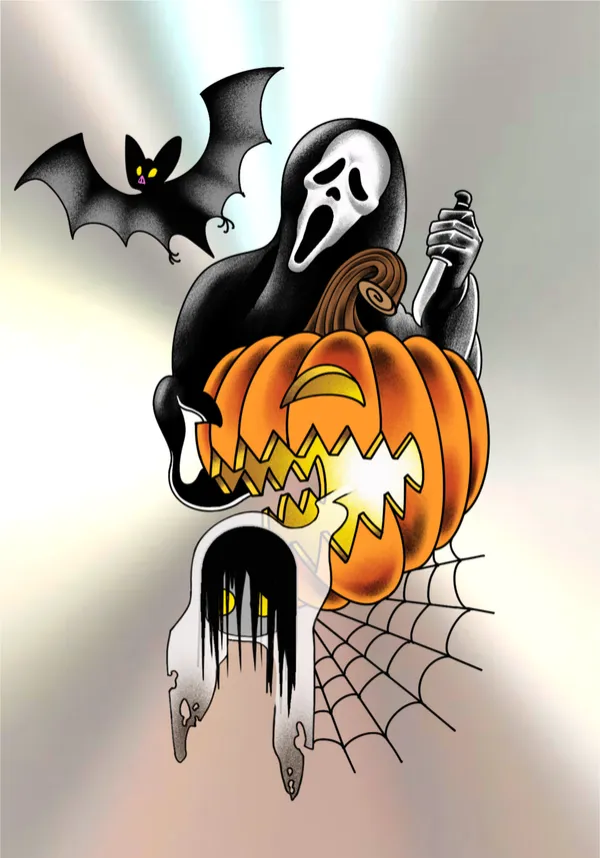 Ghostface halloween flash by Derrick at Sting Studio Ottawa
