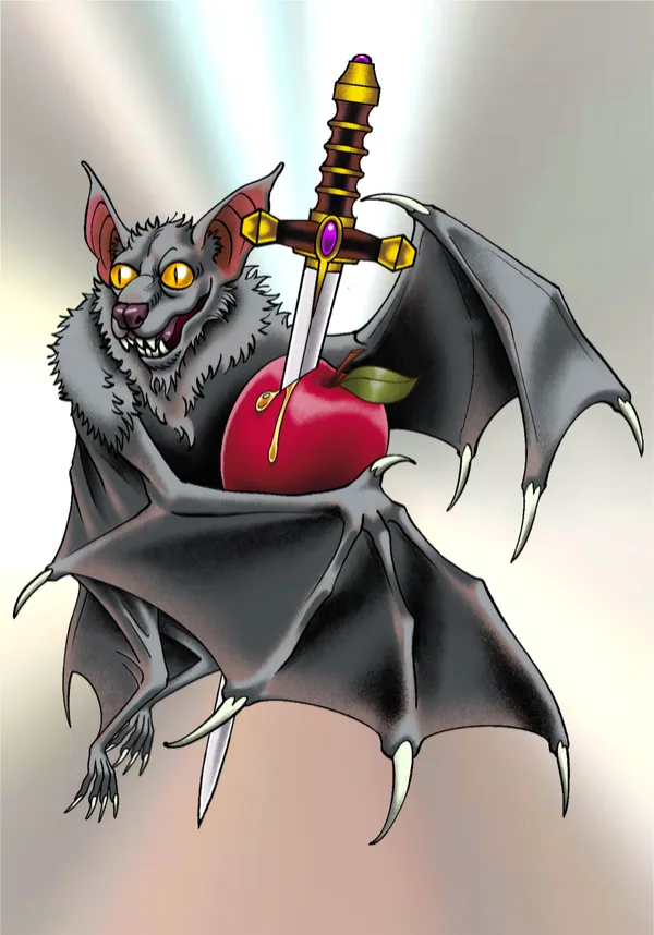 Neotrad bat apple dagger flash by Derrick at Sting Studio Ottawa