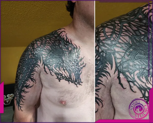 Blackwork tattoo by Derrick at Sting Studio Ottawa