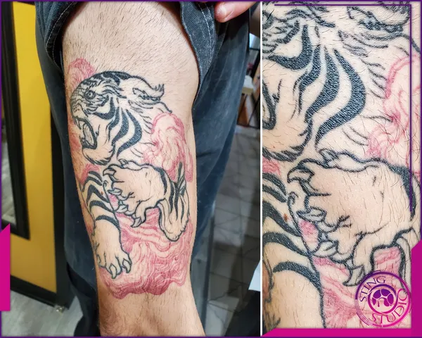Linework tattoo by Derrick at Sting Studio Ottawa