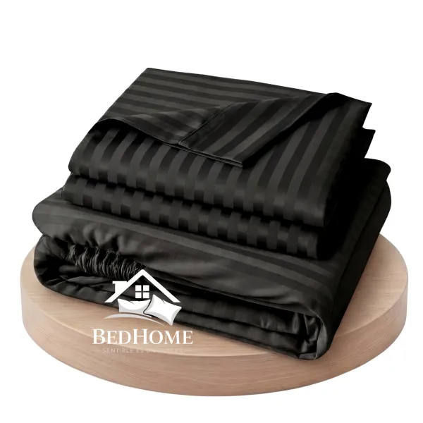 Sabanas Premium rayas NEGRO – 1 1/2 Plazas  Twin