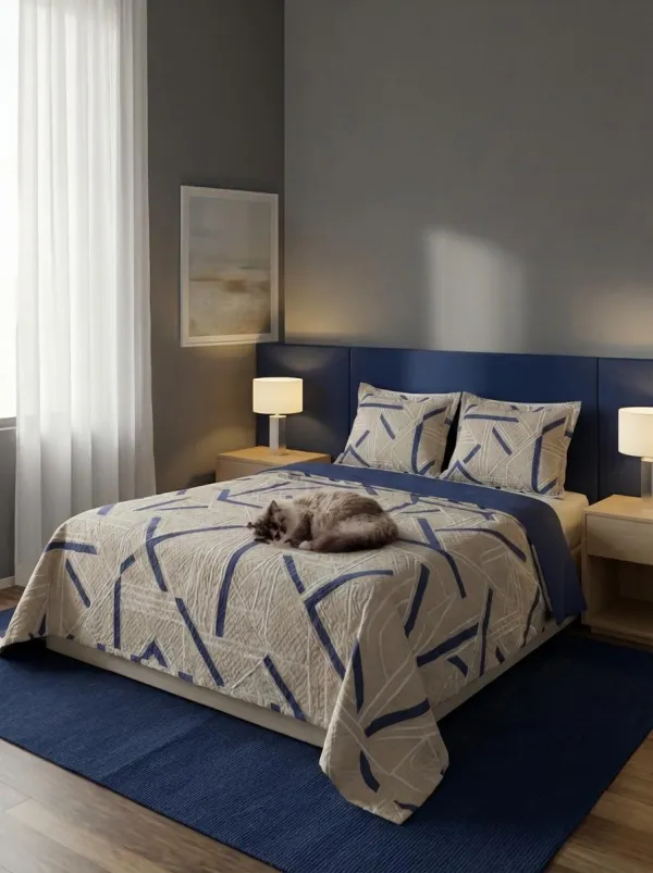 Cobertor Español Matrix Blue  – 2 1/2 Plazas  Queen
