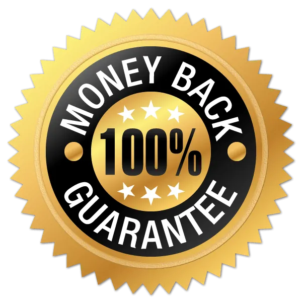100% money back guarantee seal