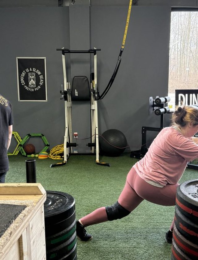 Sled push in a one-to-one session
