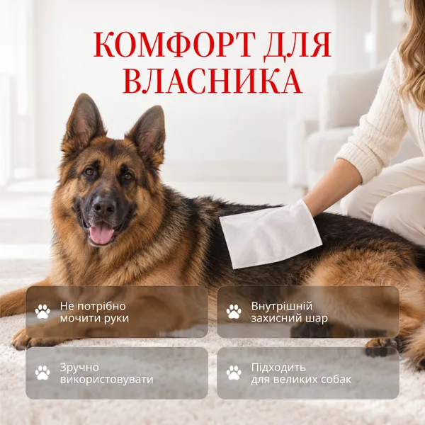 PetShine волога рукавичка з ароматом тальку для очищення собак і котів, 1 шт – Image 5