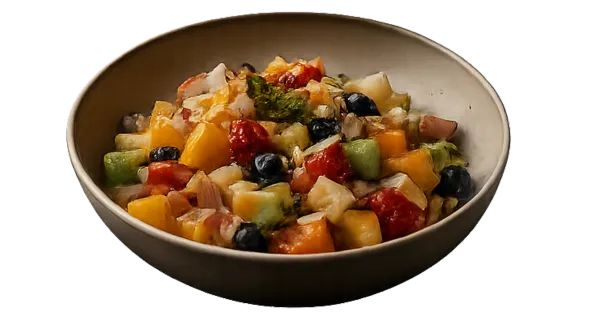Macedonia di frutta con granella di mandorle