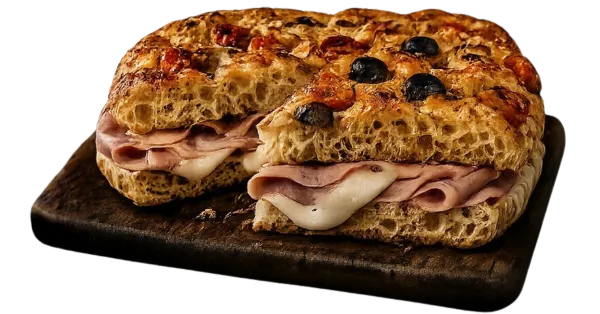 A 'Fecazze con provolone e mortadella