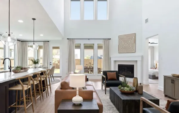 Living room and kitchen