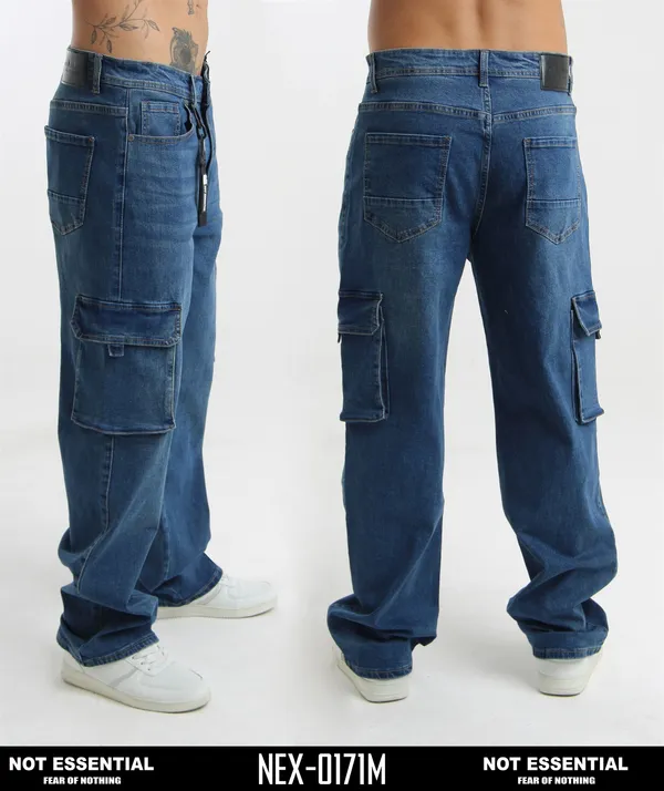 Not Essential Jean de Hombre Cargo Azul Medio NEX-0171M
