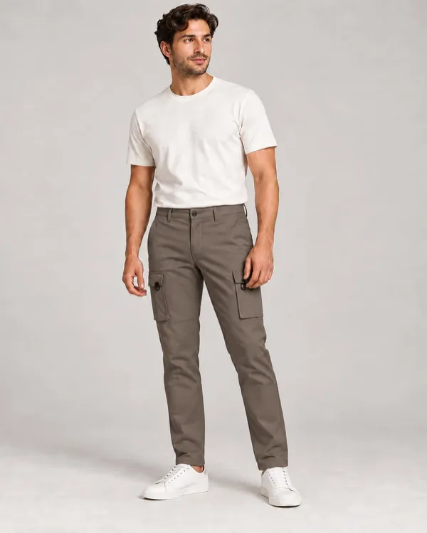 Redox Pantalon de Hombre Cargo Topo Oscuro HOL-1008MS