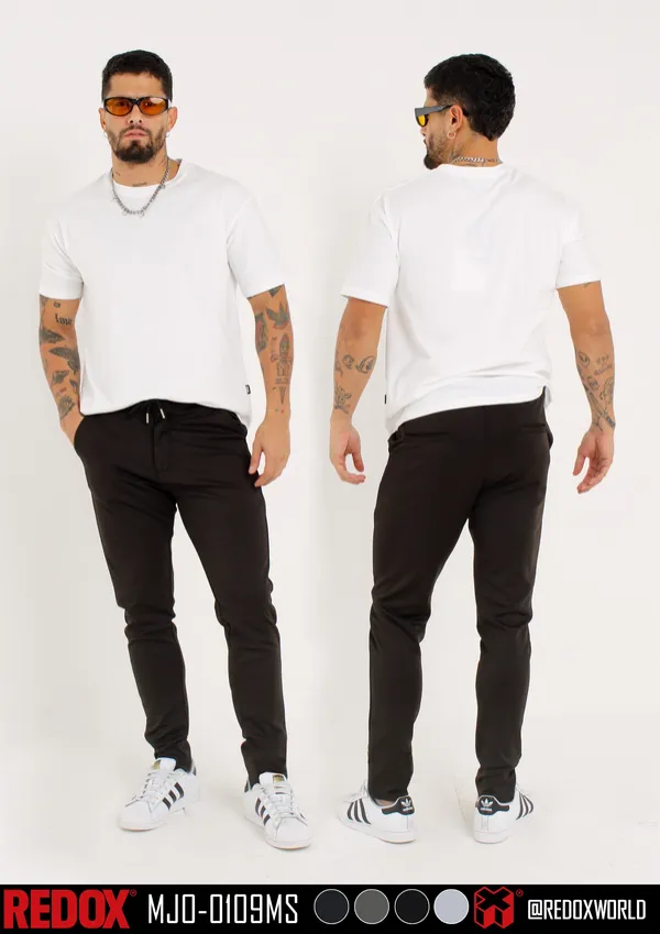 Redox Pantalon de Hombre Negro Jogger MJO-0109MS