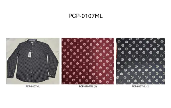 Silver Board Camisa de Hombre Negra Circulos PCP-0107ML