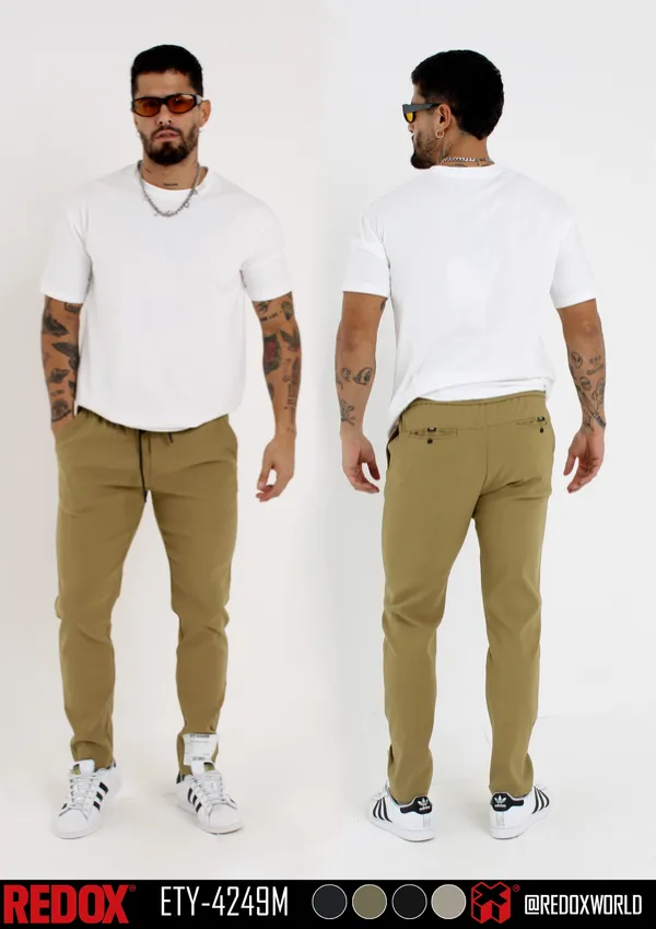 Redox Pantalon de Hombre Chino Camel ETY-4249M
