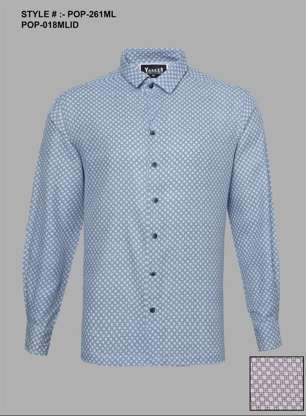 Silver Board Camisa de Hombre Azul Geometrica POP-261ML