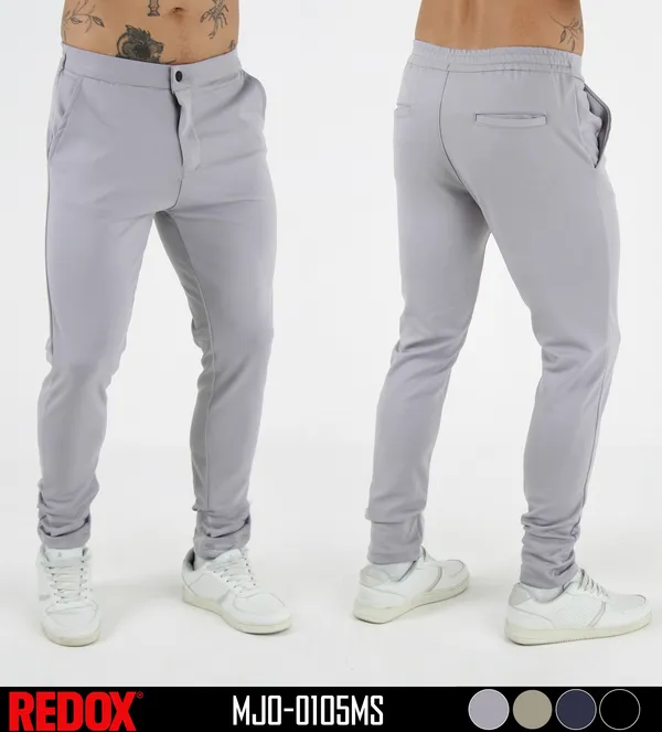 Redox Pantalon de Hombre Gris Claro Elastico MJO-0105MS