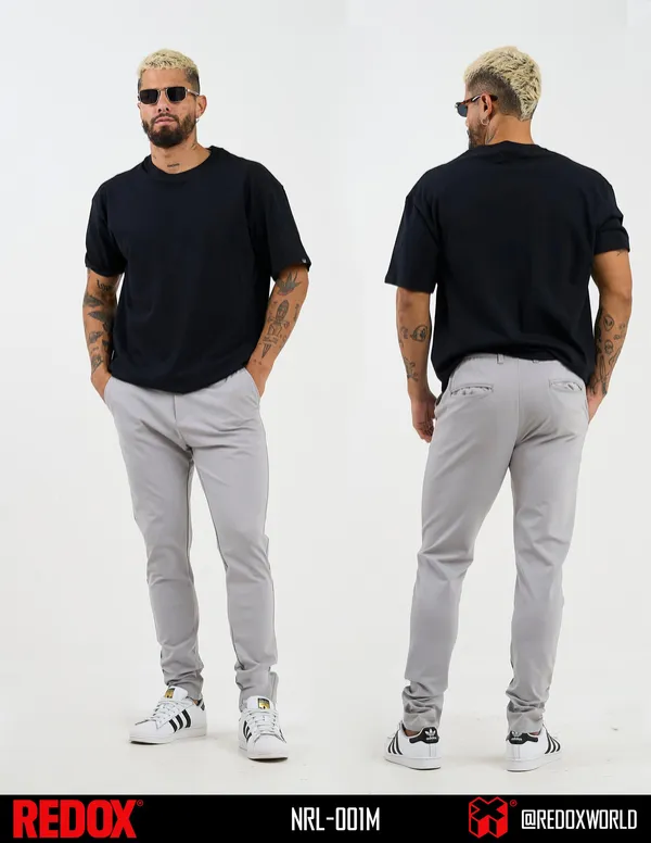 Redox Pantalon de Hombre Gris Plata NRL-001M