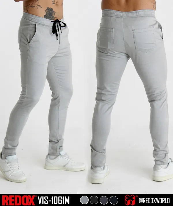 Redox Pantalon de Hombre Gris Claro Jaspeado VIS-1061M
