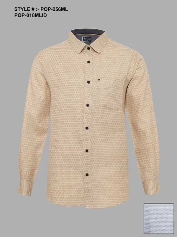 Silver Board Camisa de Hombre Mostaza Texturada POP-256ML