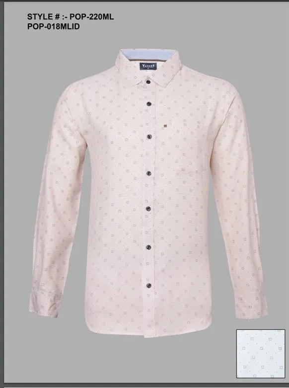 Silver Board Camisa de Hombre Rosa Pastel Mini Estampa POP-220ML