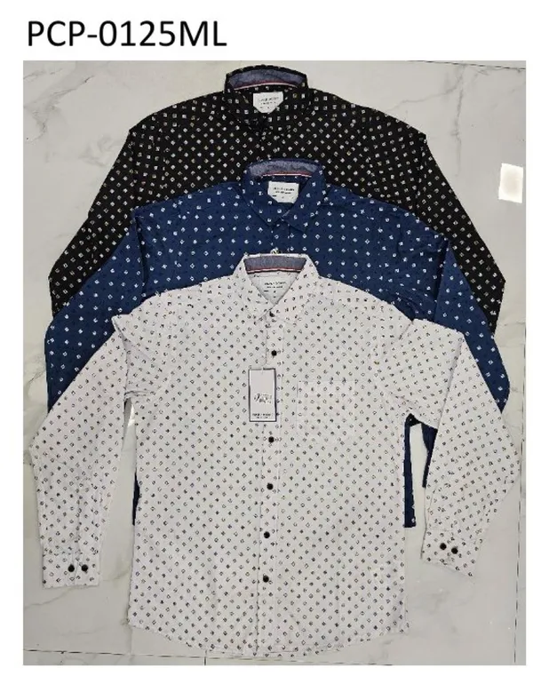 Silver Board Camisa de Hombre Blanca Mini Estampa PCP-0125ML